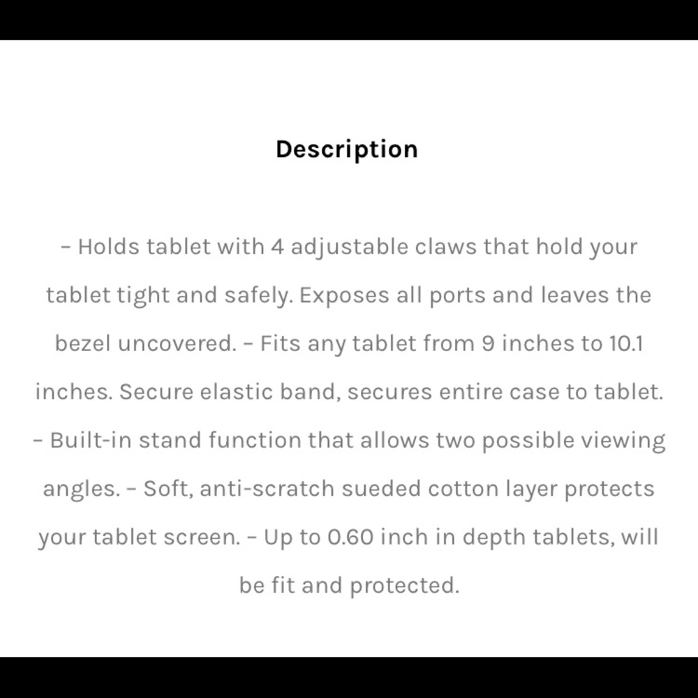AGILER universal adjustable tablet case for 9 & 10 inches